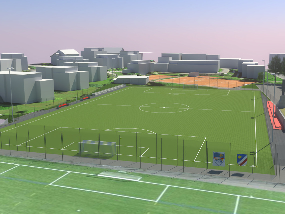  3D-Modelling Kunstrasenplatz Riet, Zollikon